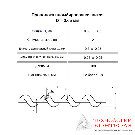 Пломбировочная проволока витая D=0.65 мм L=100 м (оцинкованная сталь)